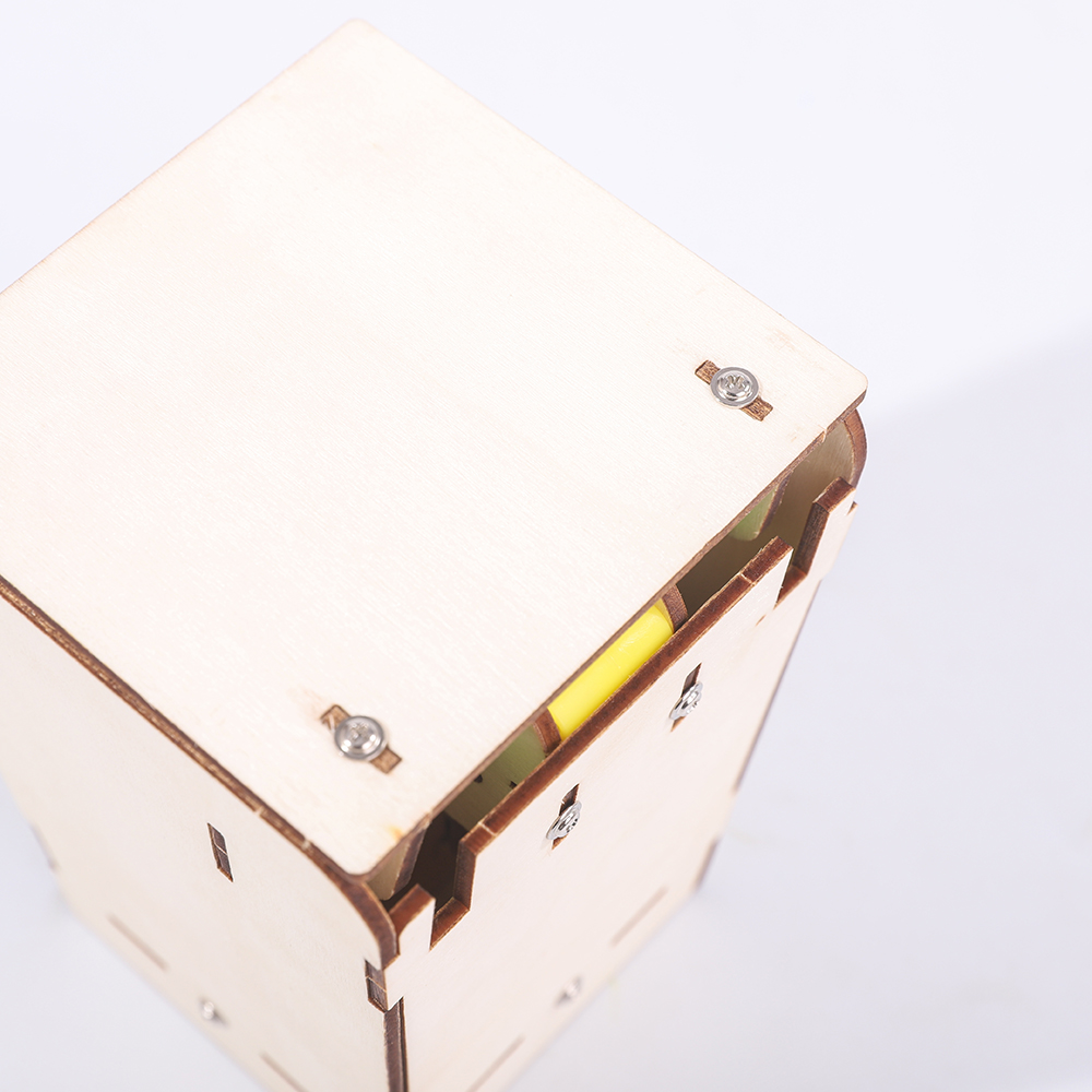 Home Bathroom Trash Can - Intelligenter Infrarot-Sensor-Mülleimer STEM-Spielzeug DIY Holz-Automatik-Mülleimer-Set Berührungsloser