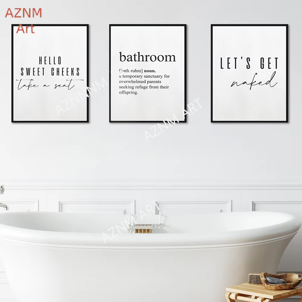 Home Bathroom Quotes - Posterdruck 'Hello Sweet Cheeks Take A