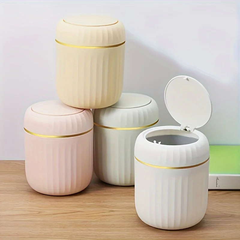Home Bathroom Trash Can - Mini-Desktop-Mülleimer mit Deckel, Müllabfallbehälter, Organizer, Schlafzimmer,