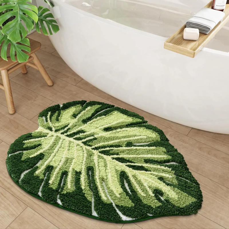 Zara Home Bathroom Rug - VIKAMA Kleine Badezimmermatte mit frischen grünen