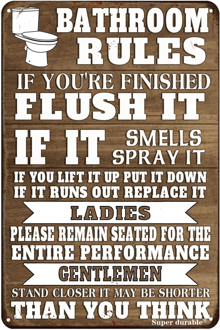 Home Bathroom Quotes - Lustige Badezimmerregeln Metall-Blechschild Wanddekoration Farmhaus Badezimmer