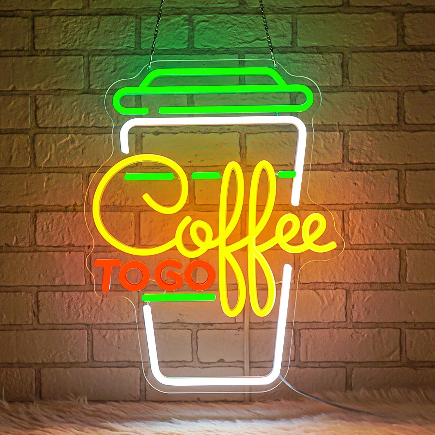 Home Kitchen & Bathroom - Kaffee-Neonschild USB Dimmbare LED-Leuchten für Kaffee-Station,