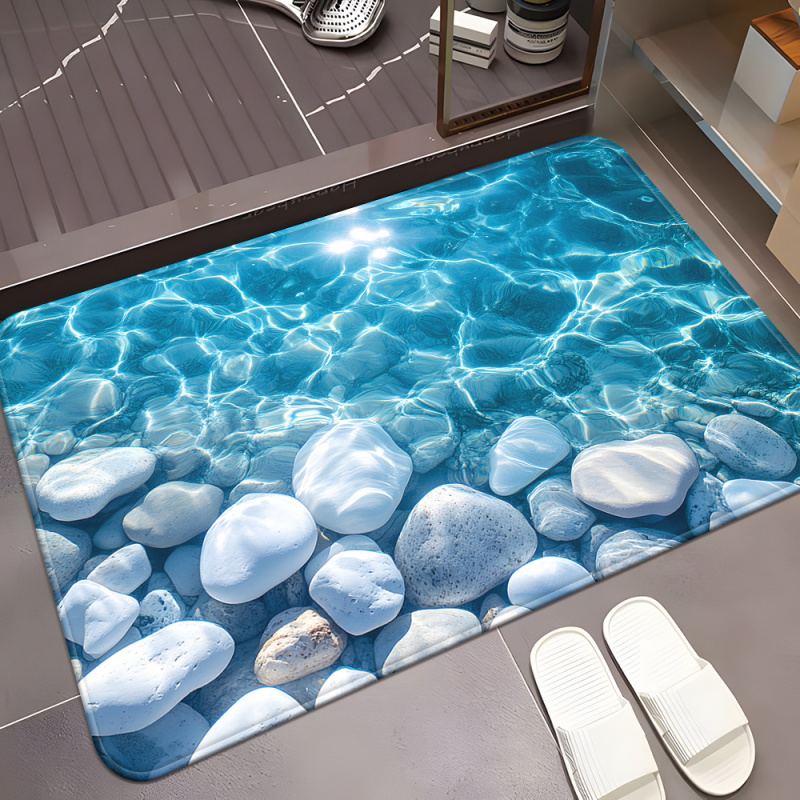Zara Home Bathroom Rug - VIKAMAT Transparente Waterstone-Badezimmer-Fußmatte, Türmatte, Küchenteppich, Badezimmer-Bodenmatte,