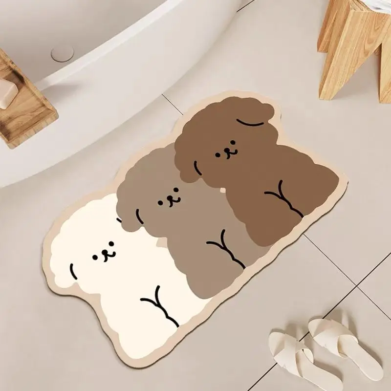 Zara Home Bathroom Rug - 1 Stück Niedliche Hundeförmige Badezimmermatte Rutschfest