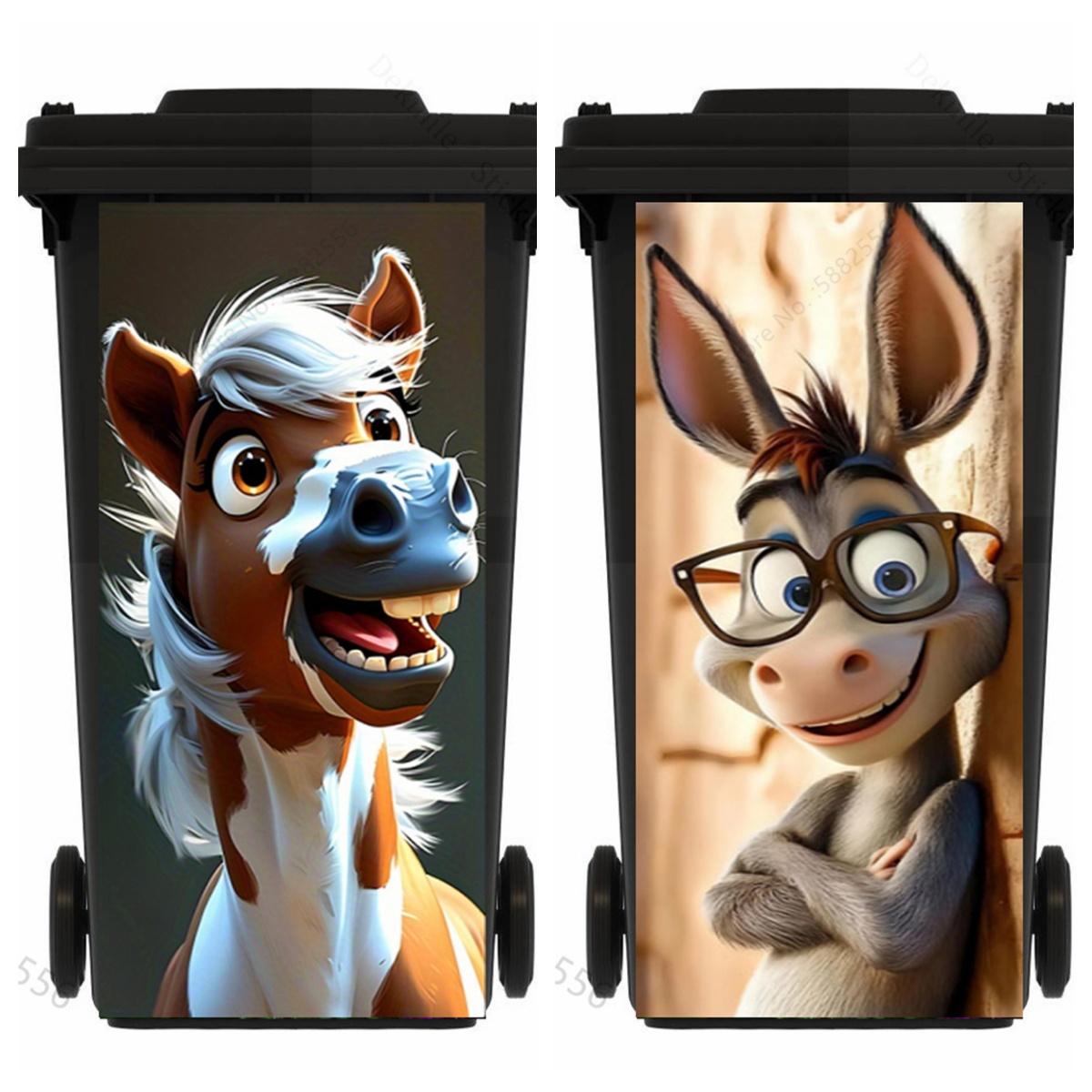 Lustige Cartoon-Pferde-Mülleim – Home Bathroom Trash Can Bewertung und Preis