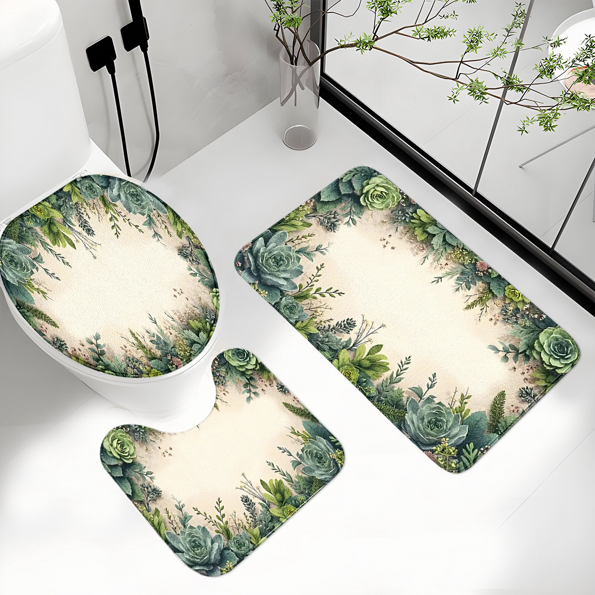 Retro Sukkulenten Badezimmer D – Zara Home Bathroom Rug Bewertung und Preis